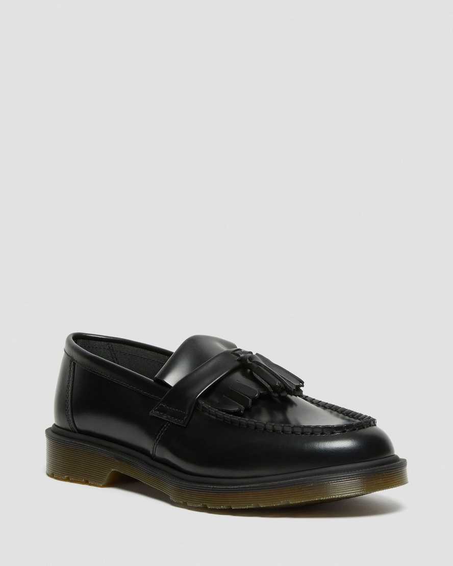 Dr. Martens Adrian Smooth Lær Tassle Loafers Herre Svart [2430ZIQCT]